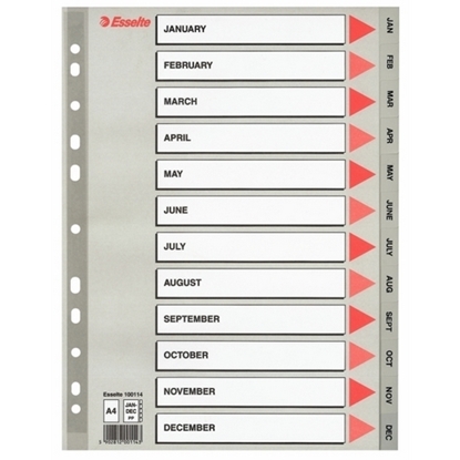 Picture of Esselte A4 Plastic Dividers by Month