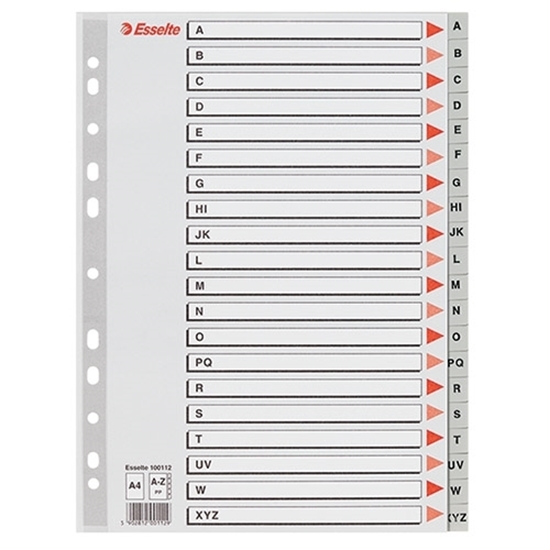 Picture of Esselte Plastic Index A-Z Grey PolypropylenA4