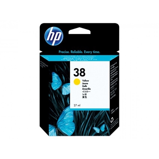 Picture of HP #38 B 9180 Yellow  Ink Cartridge