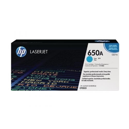 Picture of HP #650A Color LaserJet CP5525 Cyan Toner