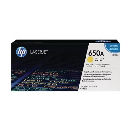 Picture of HP #650A Color LaserJet CP5525 Yellow Toner