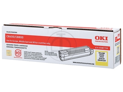 Picture of OKI C8600/ C8800 Yellow  Toner