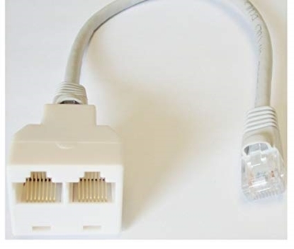 Picture of RJ-45 Ethernet to 2 telephone splitter