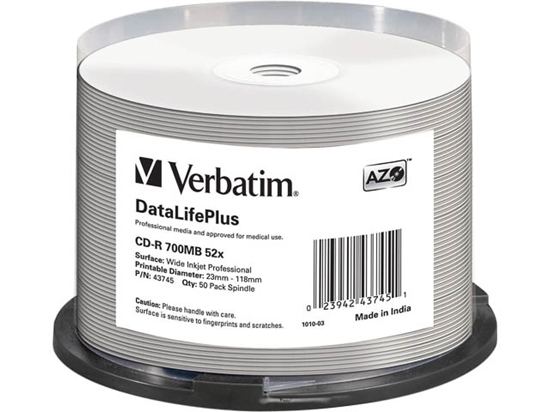 Picture of Verbatim  CD Printabl Spindle 50pcs 52x 700MB