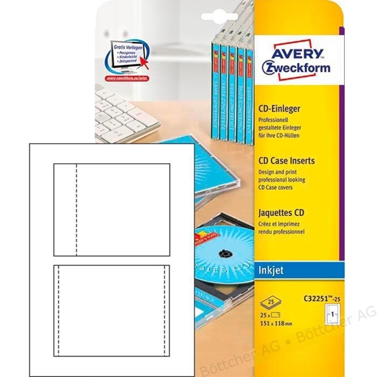 Picture of ZweckForm CD Box Labels for Inkjet